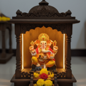 Home chowki ganesh idol for home temple, mandir, car dashboard & pooja decor 6in decorative showpiece 15.24 cm (resin, multicolor, yellow)