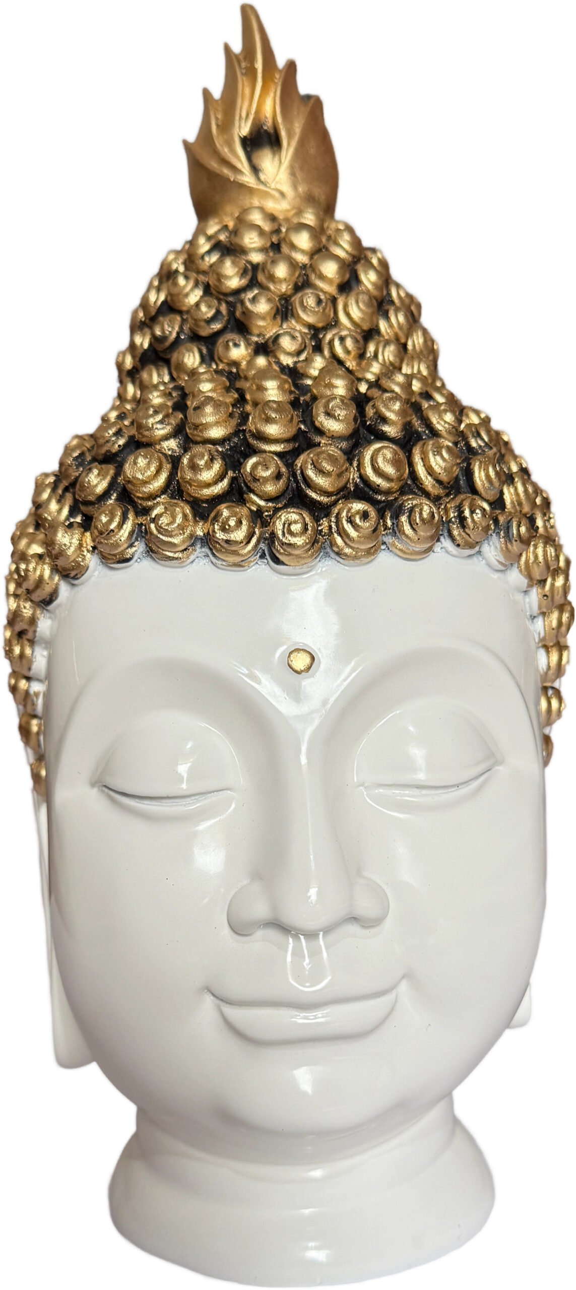 elegant golden buddha head statue for home décor, peace and spiritual balance decorative showpiece 10 cm (ceramic, white, gold) elegant golden buddha head statue for home décor, peace and spiritual balance decorative showpiece 10 cm (ceramic, white, gold)