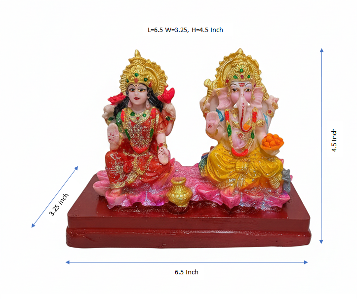 lakshmi ganesh idol for home temple, diwali pooja & décor – resin, 6.5 in decorative showpiece 11 cm (resin, multicolor, red) lakshmi ganesh idol for home temple, diwali pooja & décor – resin, 6.5 in decorative showpiece 11 cm (resin, multicolor, red)