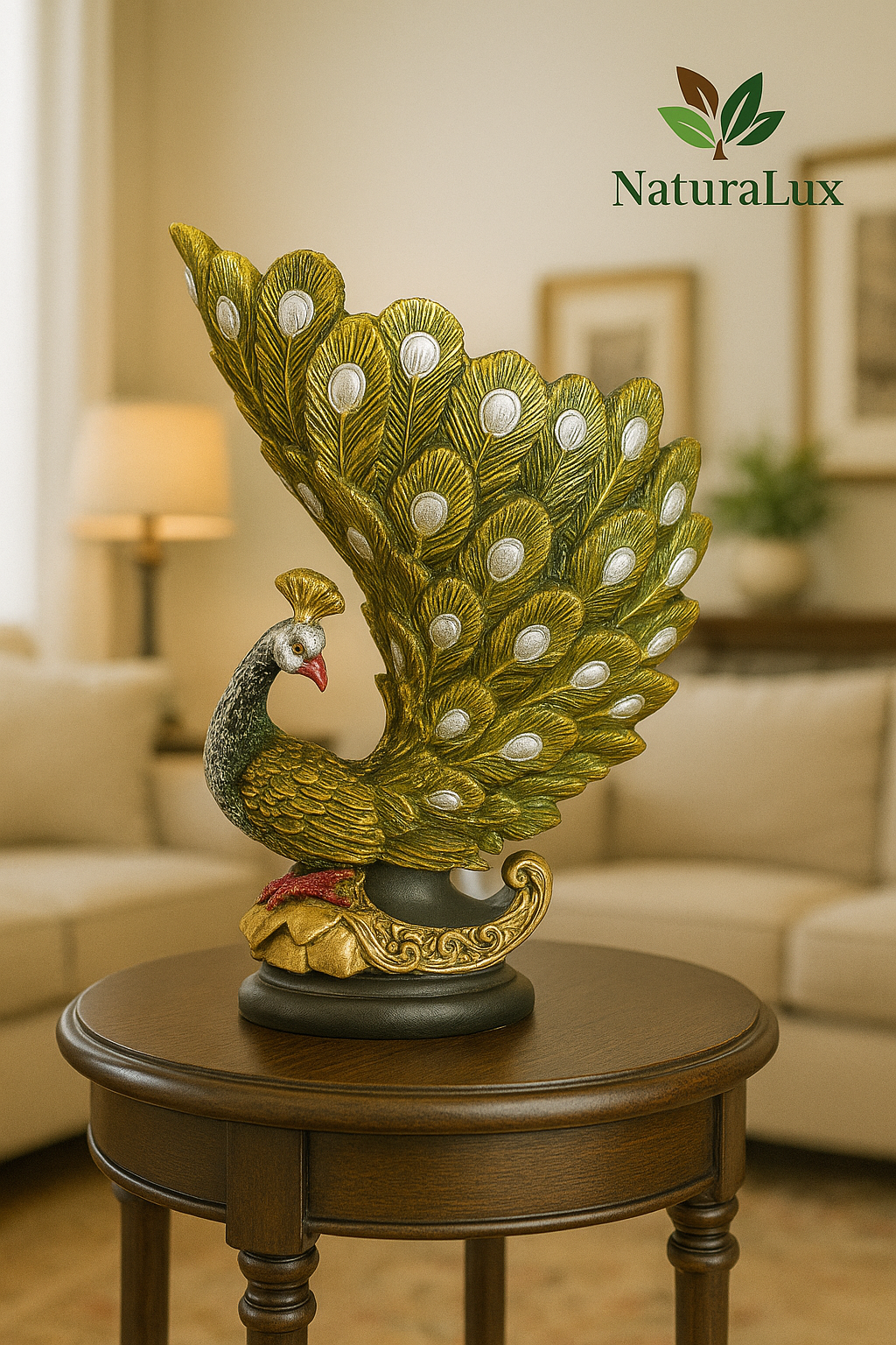handcrafted peacock figurine vase | traditional indian decor & elegant showpiece decorative showpiece 15 cm (resin, multicolor)